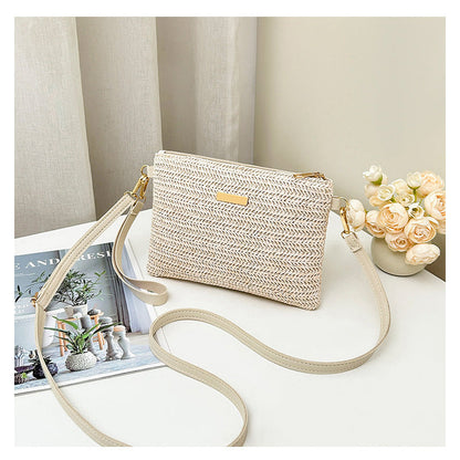 Ava – Braided Shoulder Clutch with Metallic Shine