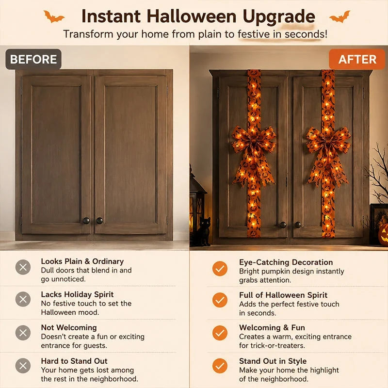 LuminaHaunt — LED Halloween Bow Decoration | 1+1 FREE