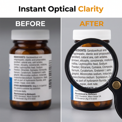 Foldable portable 15X magnifying glass with leather case — See Tiny Details Instantly