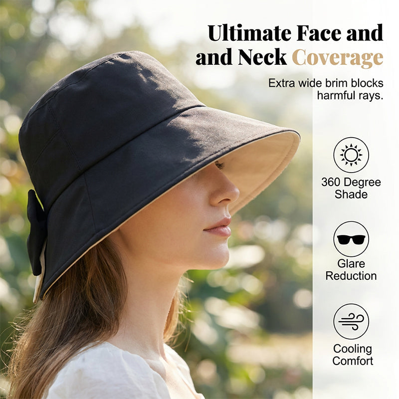 Sofia – Foldable Breathable Sun Hat with Feminine Ribbon Band