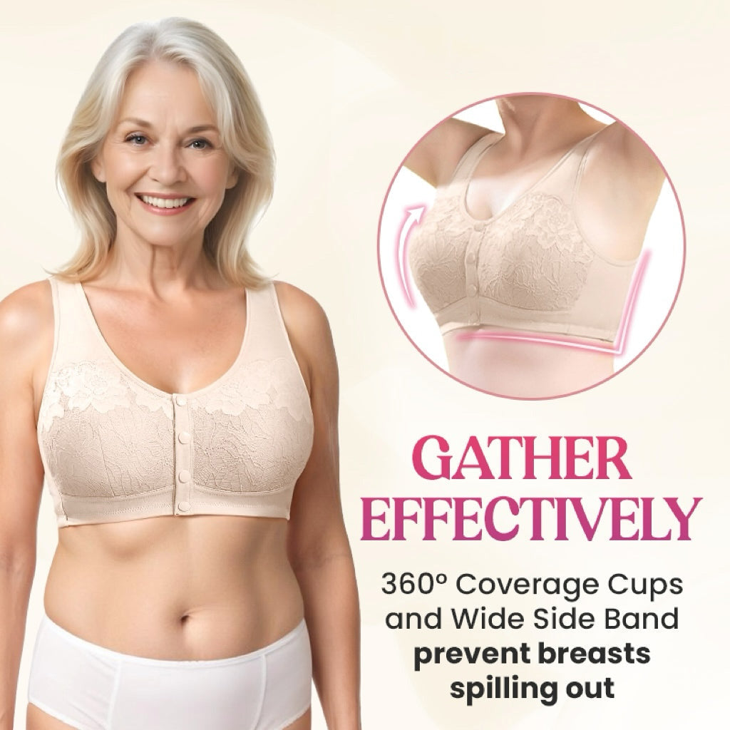 Ava – Wireless Comfort Bra with Front Closure and Soft Cotton Blend