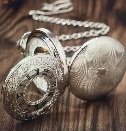 Mechanical pocket watch with spider web pattern — Own timeless boldness