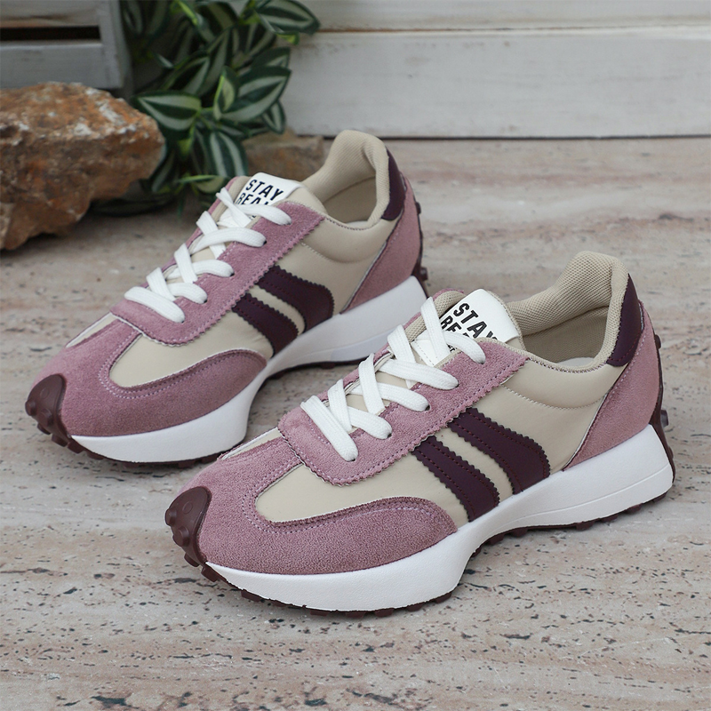 Ava – Women's Vintage-Inspired Chunky Sneakers with 4 cm Height