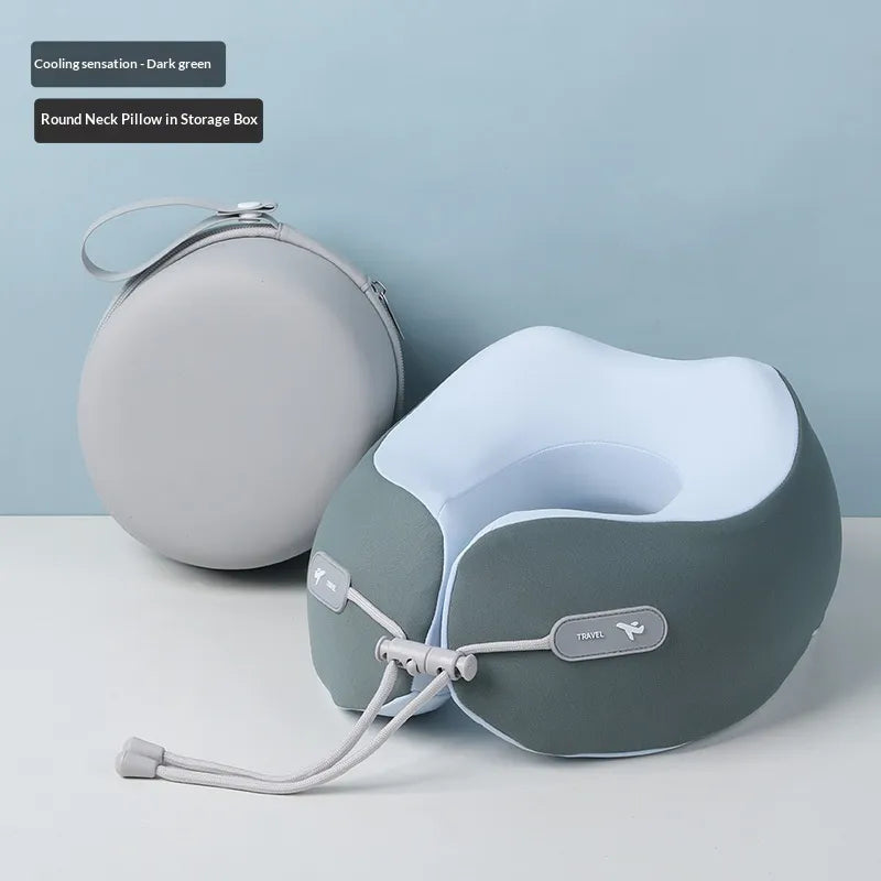 NeckEase Memory Foam Pillow — Travel Pain-Free Bliss