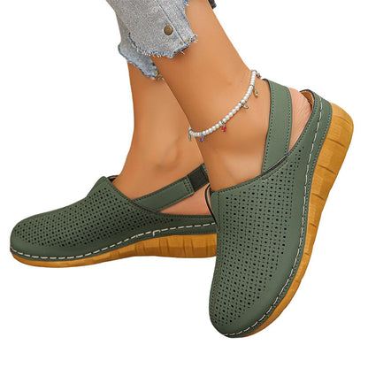 Ava – Perforated Wedge Sandals with Straps for All-Day Comfort