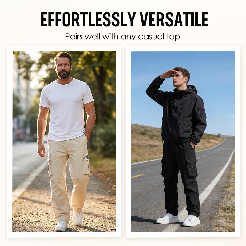 Carter — Stretch Cargo Pants with Adjustable Waistband and Pockets
