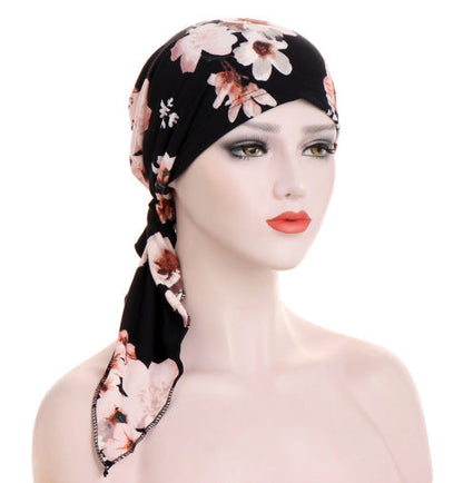 Ava — Floral Pre-Tied Headscarf with Soft Comfort