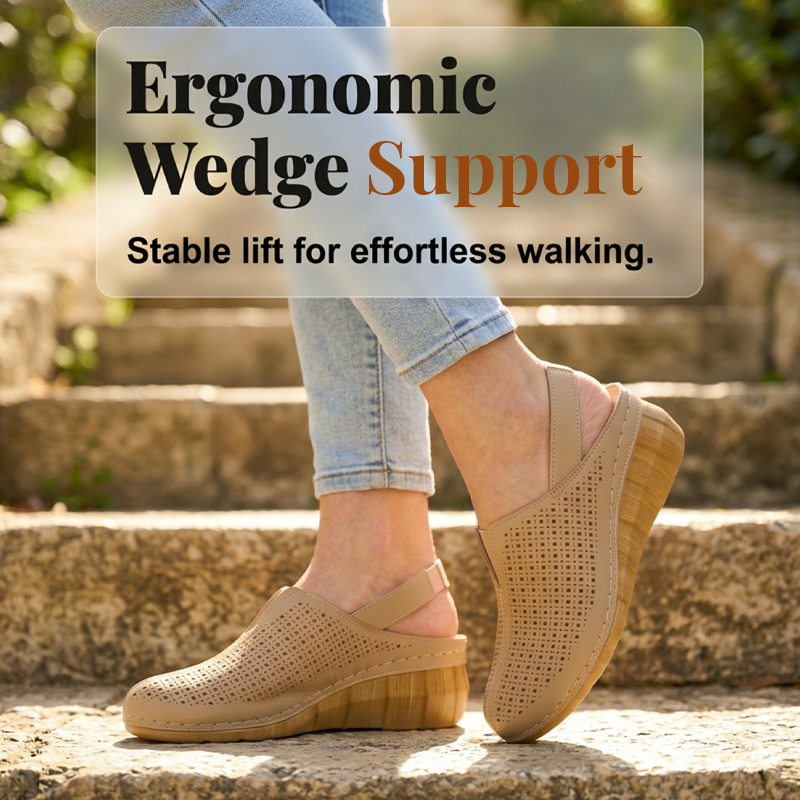 Ava – Perforated Wedge Sandals with Straps for All-Day Comfort