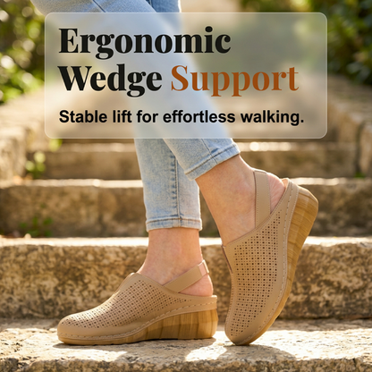 Ava – Perforated Wedge Sandals with Straps for All-Day Comfort