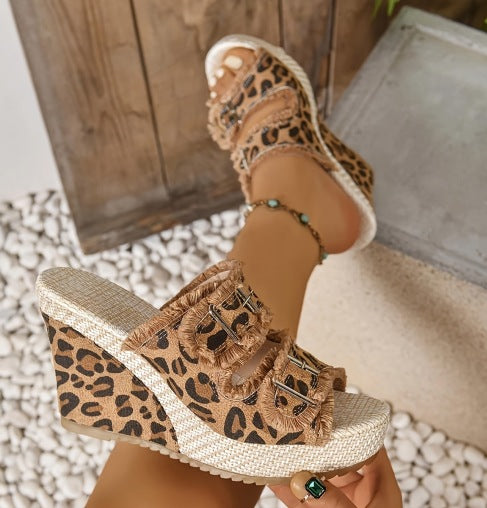 Lana – Breathable Denim Platform Sandals with 10 cm Heel