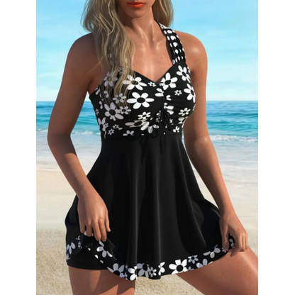 Lena – Women's Tankini with Floral Pattern and Adjustable Fit