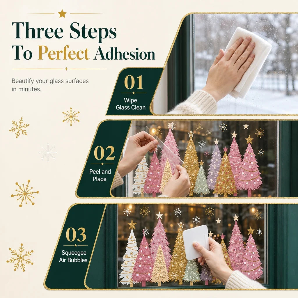 CrystalMist Holiday Window Clings — Instant Festive Glow