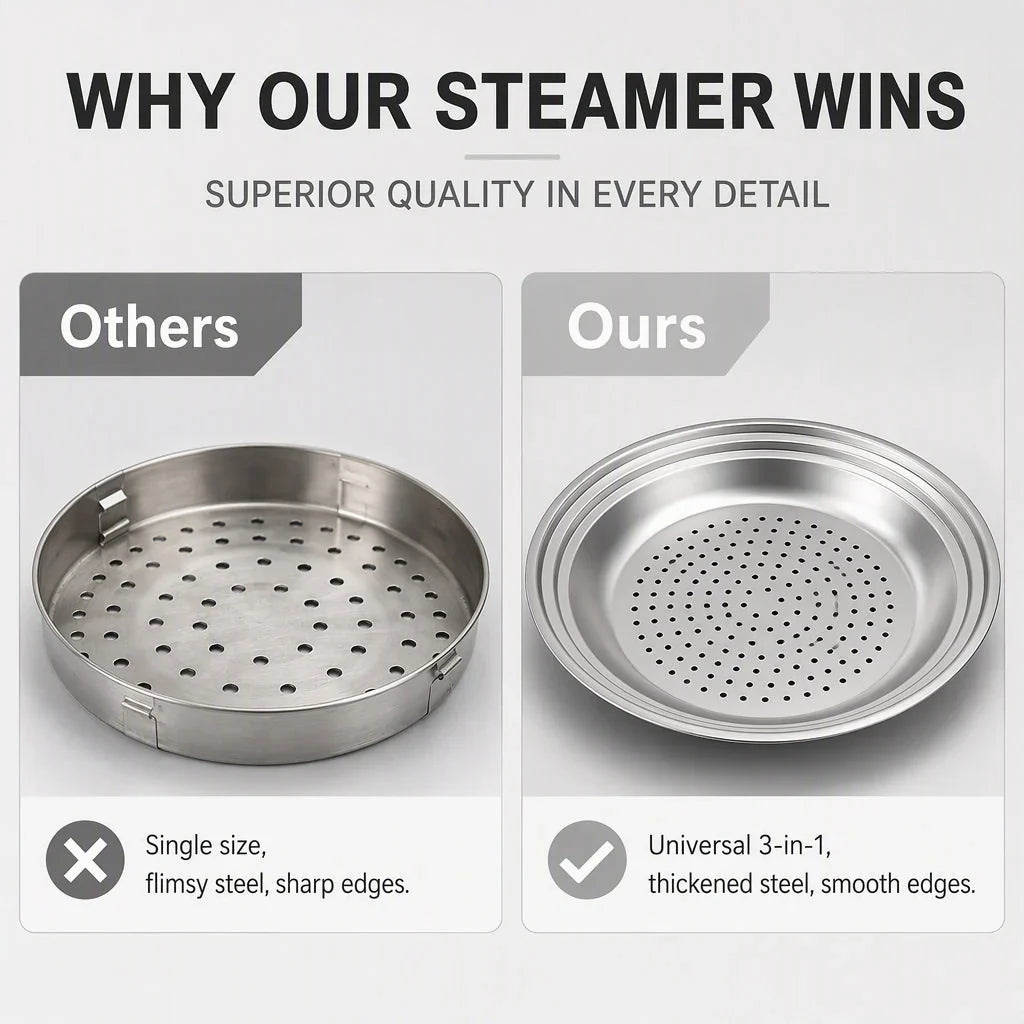 Veluxe SteamTray — Perfectly Even, Effortless Steaming