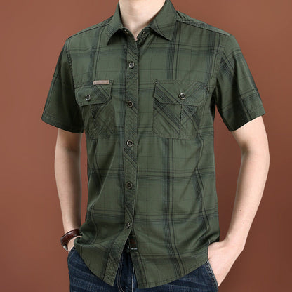 Emma – Short Sleeve Checkered Casual Shirt with Breathable Fabric