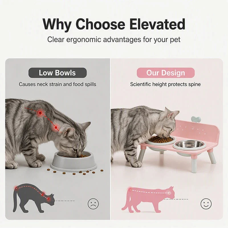 LuxPaw — Elevated Heart Pet Bowl Set | 50% OFF