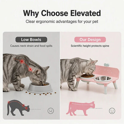LuxPaw — Elevated Heart Pet Bowl Set | 50% OFF
