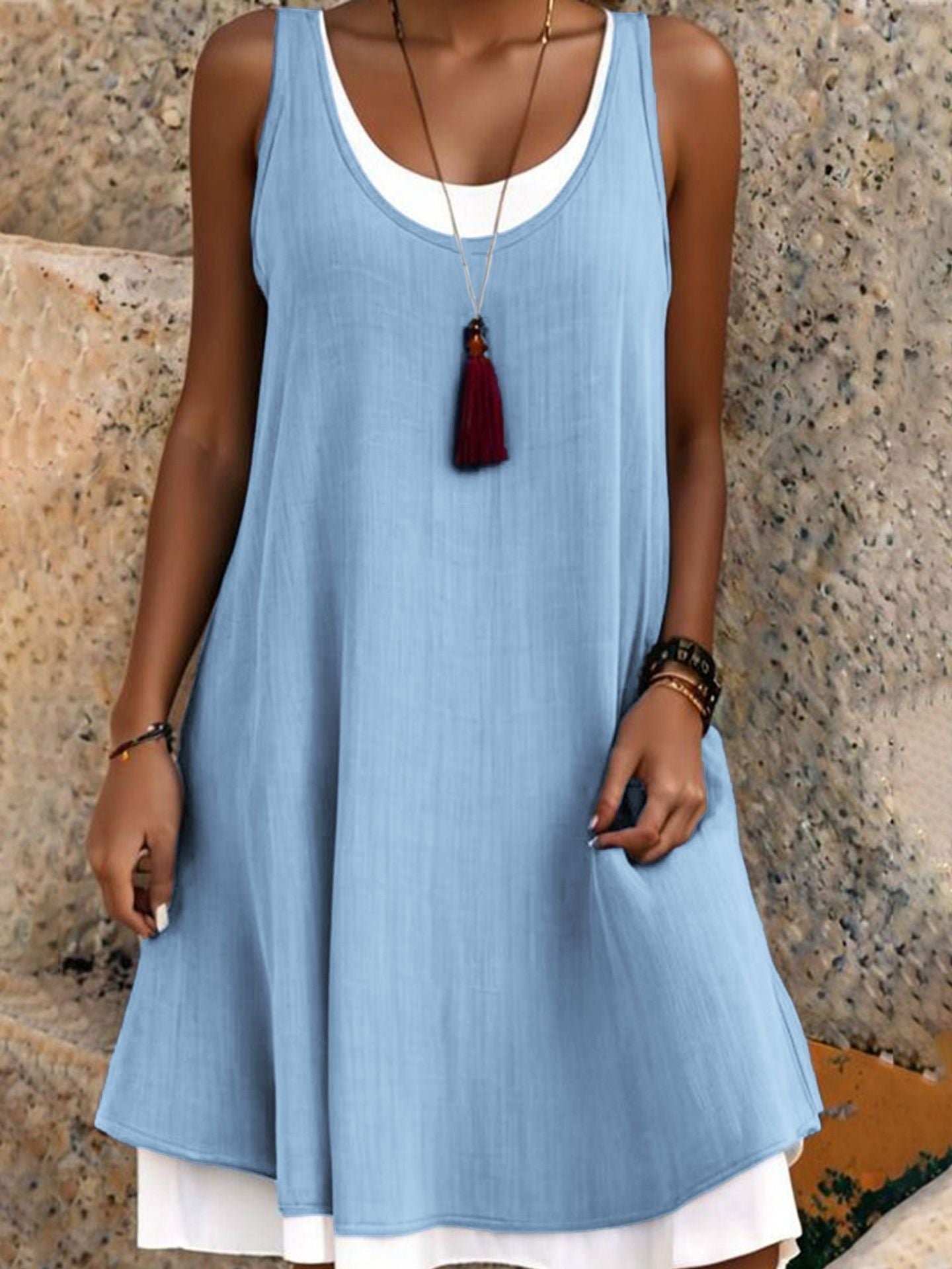 Huis — Women's Breathable Two-Piece Illusion Dress