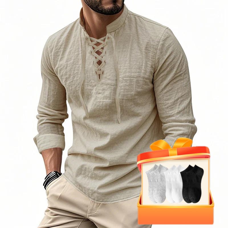 Jasper — Breathable Cotton Blend Shirt with Adjustable Neckline