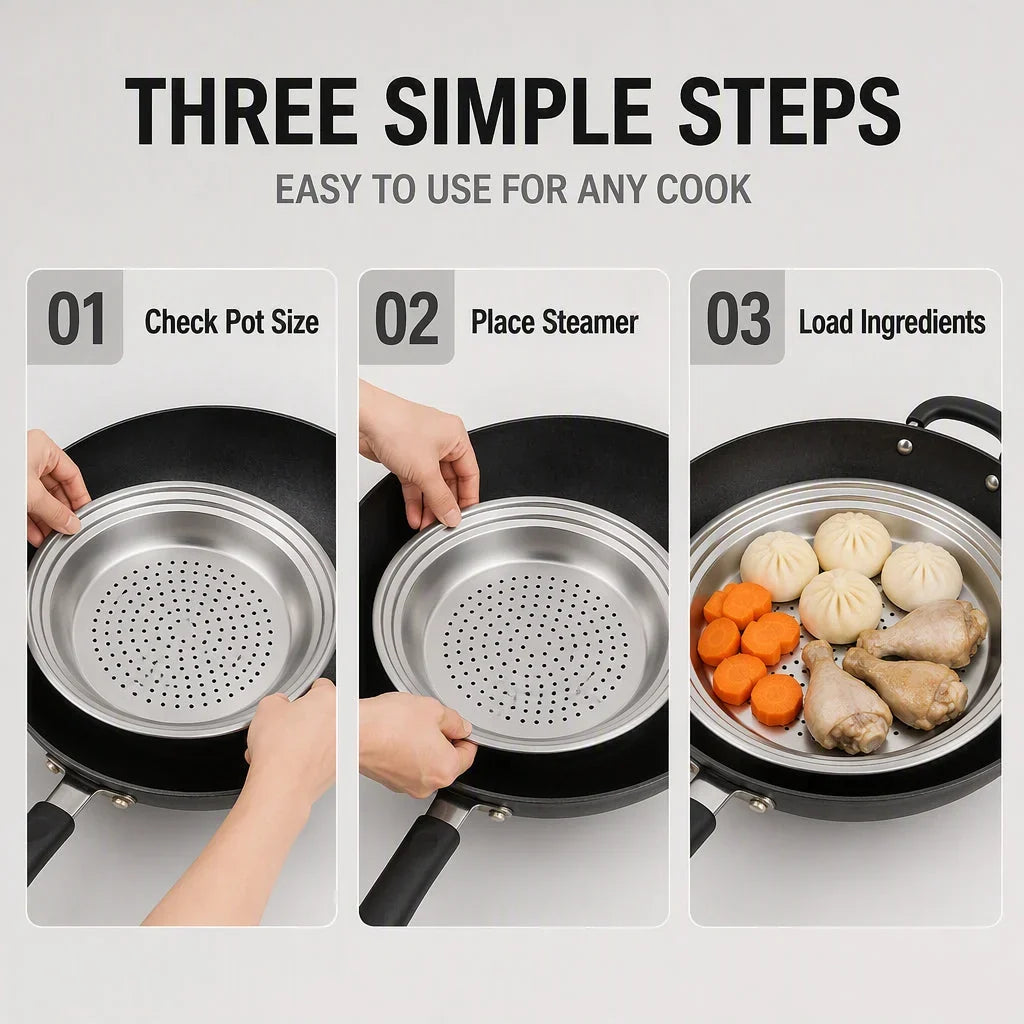Veluxe SteamTray — Perfectly Even, Effortless Steaming
