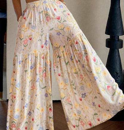 Lunara — Wide-Leg Floral Pants | 50% OFF