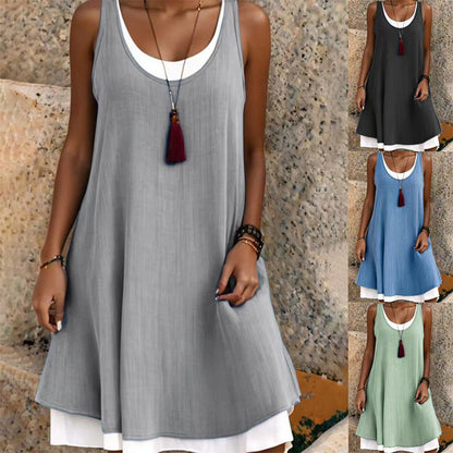 Huis — Women's Breathable Two-Piece Illusion Dress
