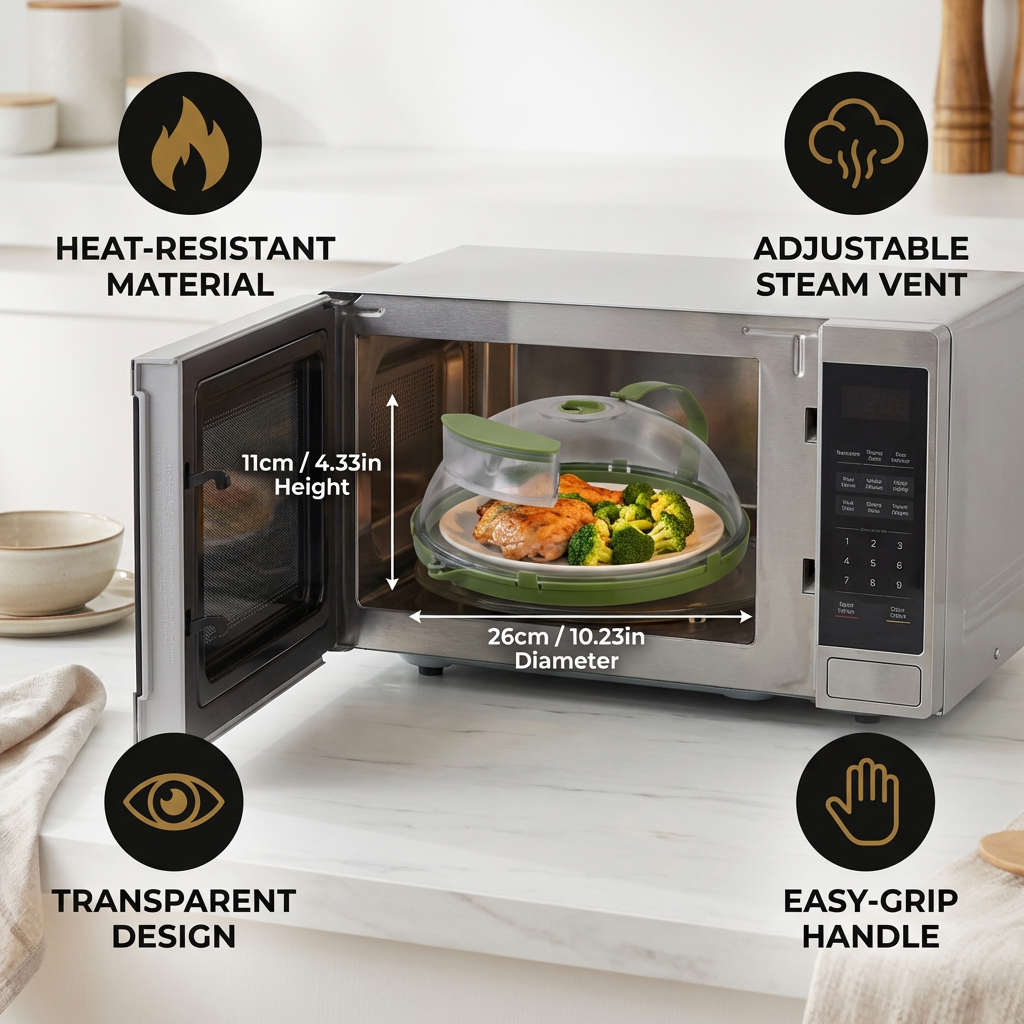CleanShield — Microwave Food Cover | 50% OFF