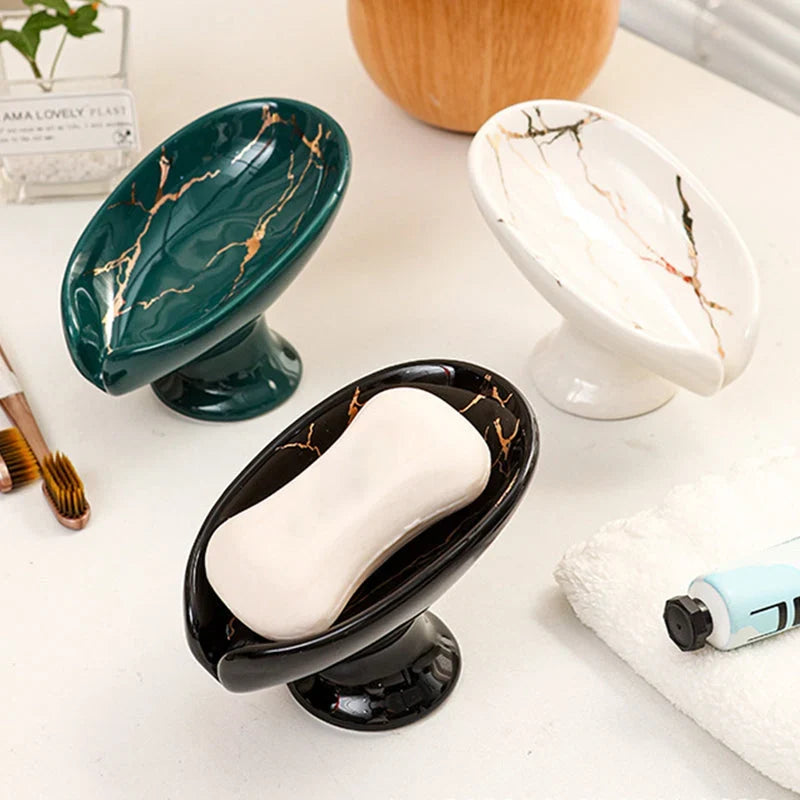 ZenLeaf — Ceramic Pedestal Soap Dish | 1+1 FREE