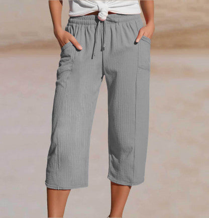Ava – Lightweight pants made from a linen-cotton blend with adjustable waistband