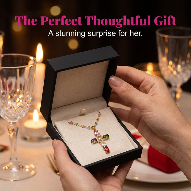 PrismAura Cross Necklace — Ignite Instant Glamour