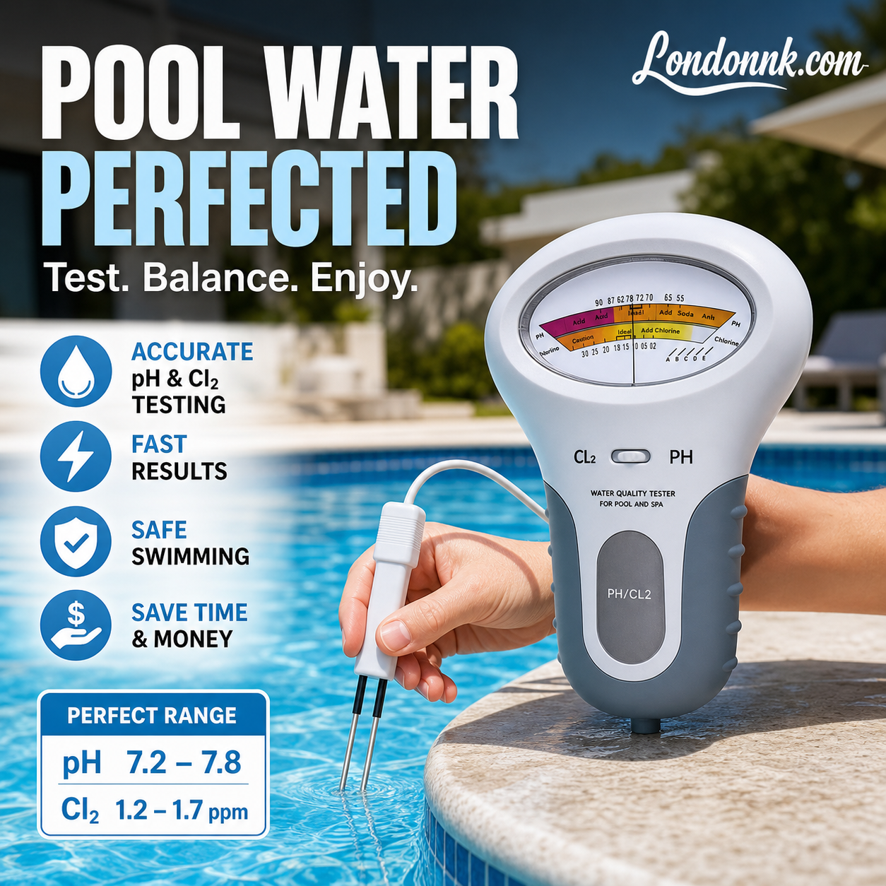 HydroSense Tester – Effortless Pool Safety