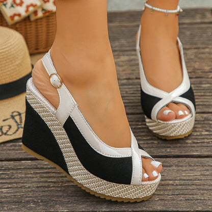 Maya – Women's Breathable Peeptoe Wedge Sandals with Support
