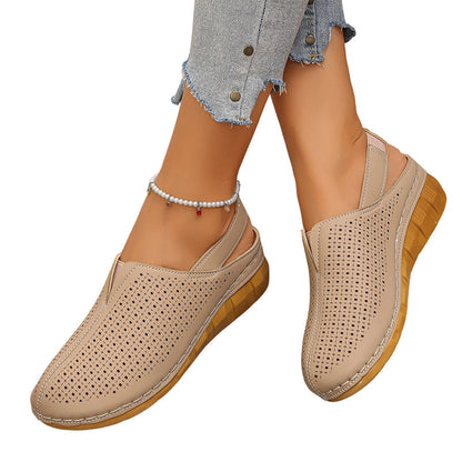 Ava – Perforated Wedge Sandals with Straps for All-Day Comfort