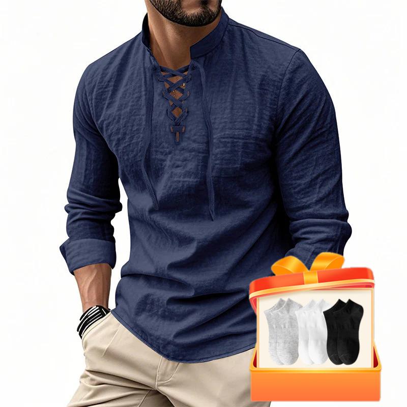 Jasper — Breathable Cotton Blend Shirt with Adjustable Neckline