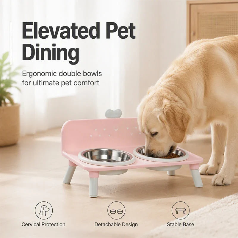 LuxPaw — Elevated Heart Pet Bowl Set | 50% OFF