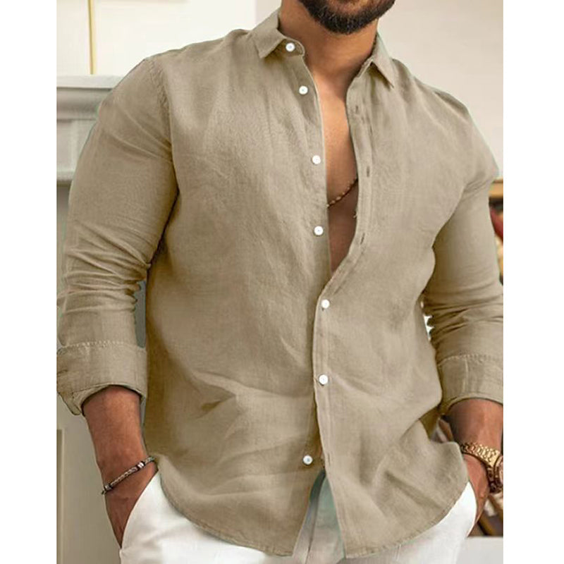Leg – Men's shirt made from cotton-linen blend with breathable comfort