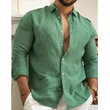 Leg – Men's shirt made from cotton-linen blend with breathable comfort