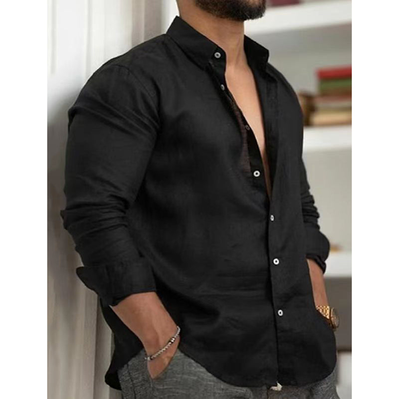 Leg – Men's shirt made from cotton-linen blend with breathable comfort