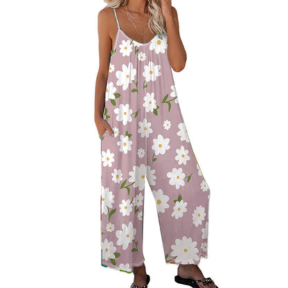 Leonie – Floral Jumpsuit with Pockets and Wide Leg Hem